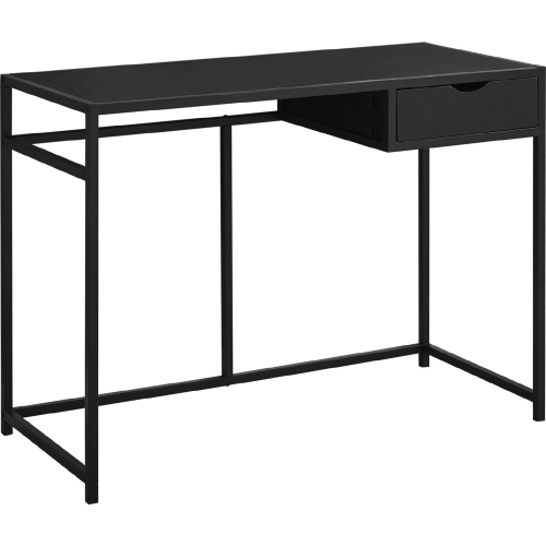 42" Computer Desk in Black on Black Metal